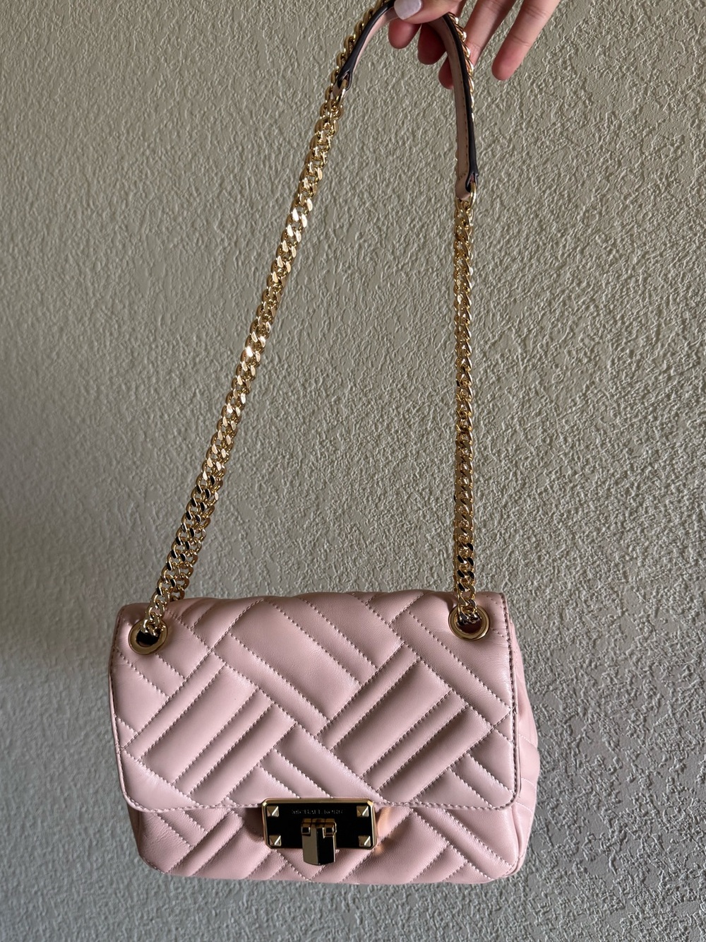 Michael Kors Quilted Pink Chain Bag